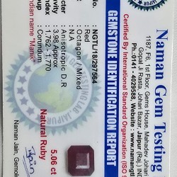 Natural Ruby (Manik) Gemstone – Certified Red Gem Natural Ruby (Manik) Gemstone – Certified Red Gem